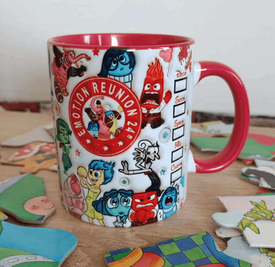 Ters Yüz Baskı içi ve Kulpu Renkli Kupa