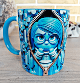 Ters Yüz Baskı içi ve Kulpu Renkli Kupa