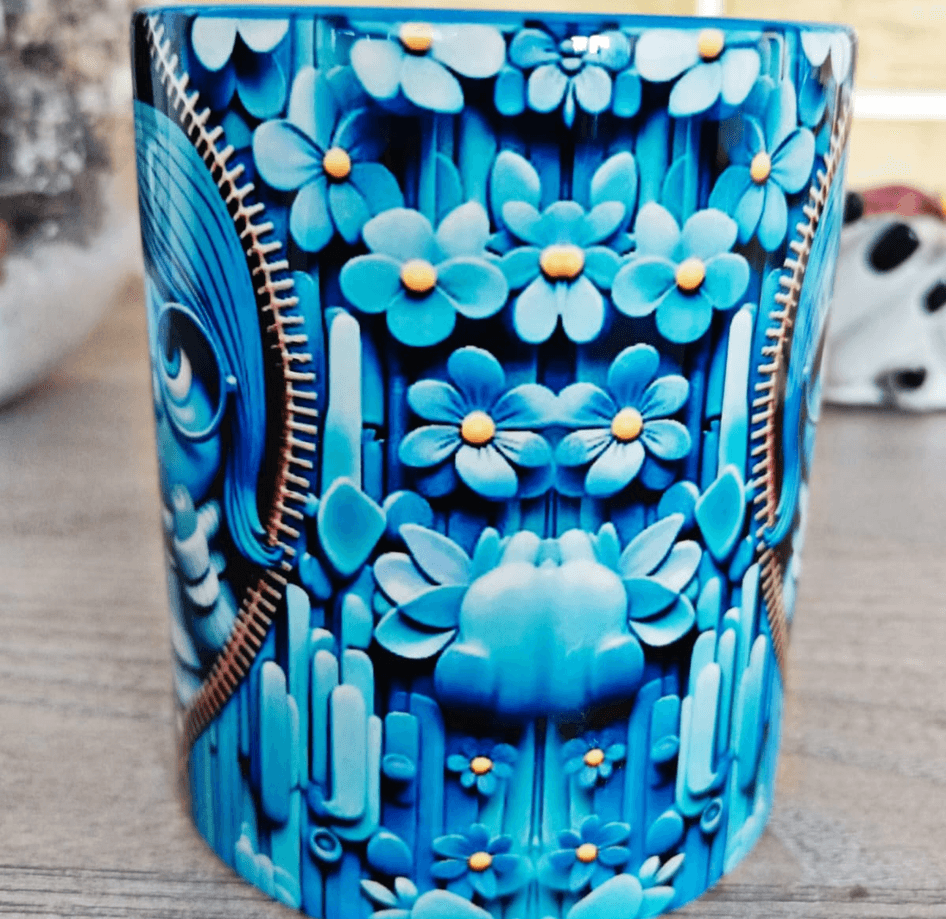 Ters Yüz Baskı içi ve Kulpu Renkli Kupa