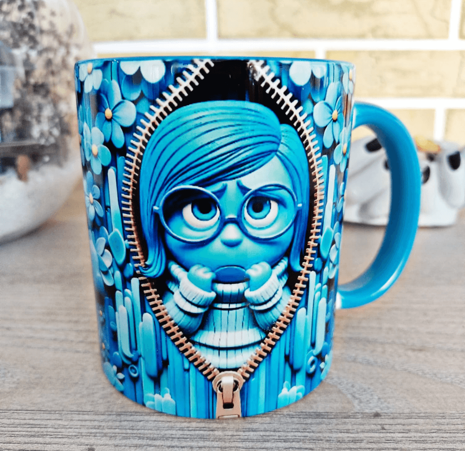 Ters Yüz Baskı içi ve Kulpu Renkli Kupa