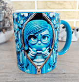 Ters Yüz Baskı içi ve Kulpu Renkli Kupa