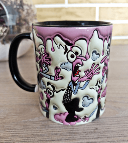 Ters Yüz Baskı içi ve Kulpu Renkli Kupa