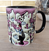 Ters Yüz Baskı içi ve Kulpu Renkli Kupa