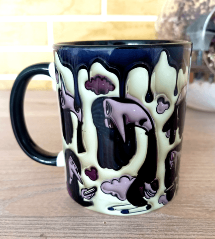 Ters Yüz Baskı içi ve Kulpu Renkli Kupa