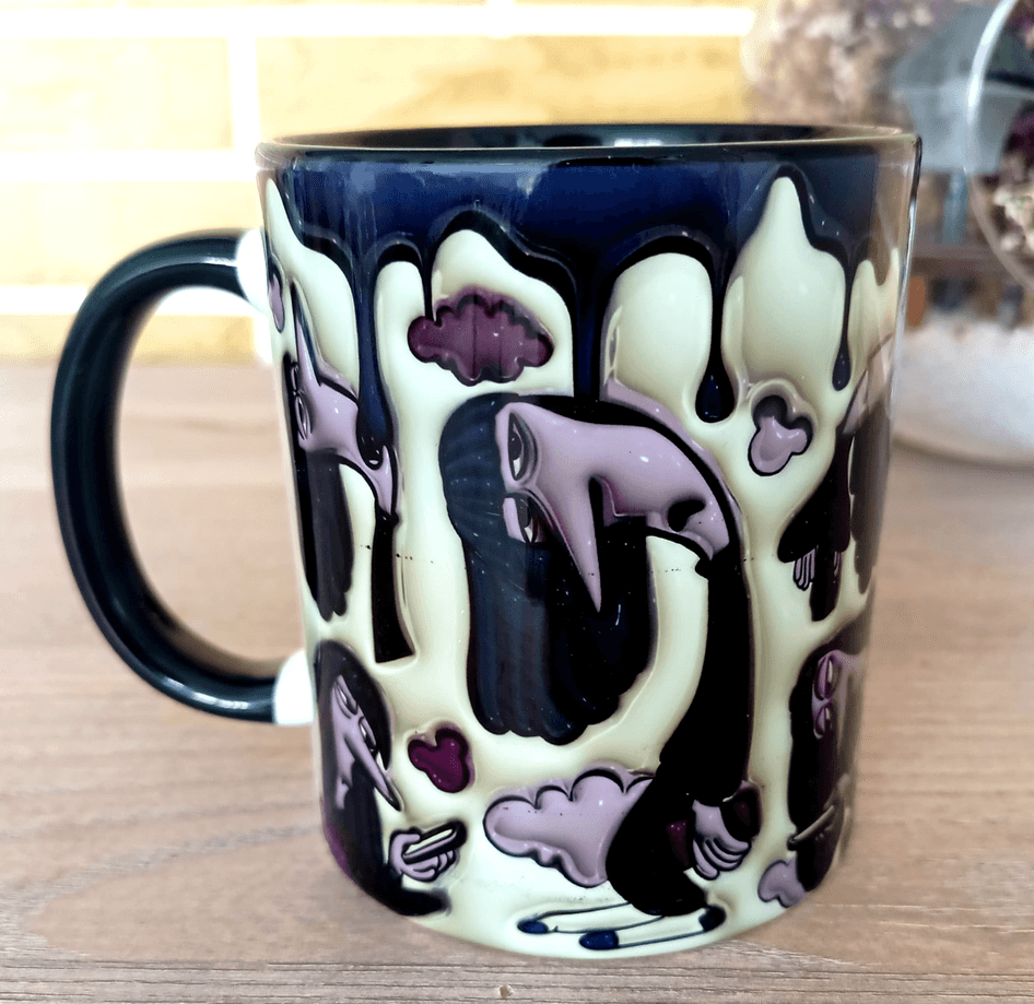 Ters Yüz Baskı içi ve Kulpu Renkli Kupa