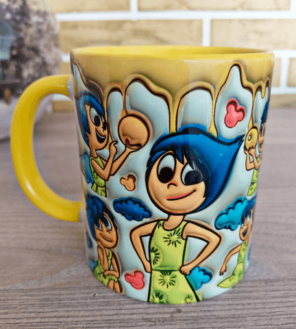 Ters Yüz Baskı içi ve Kulpu Renkli Kupa