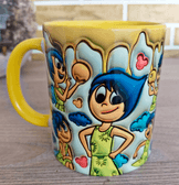 Ters Yüz Baskı içi ve Kulpu Renkli Kupa