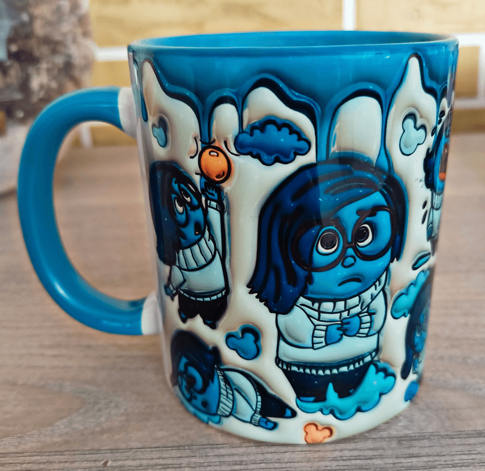 Ters Yüz Baskı içi ve Kulpu Renkli Kupa