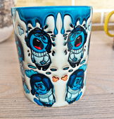 Ters Yüz Baskı içi ve Kulpu Renkli Kupa