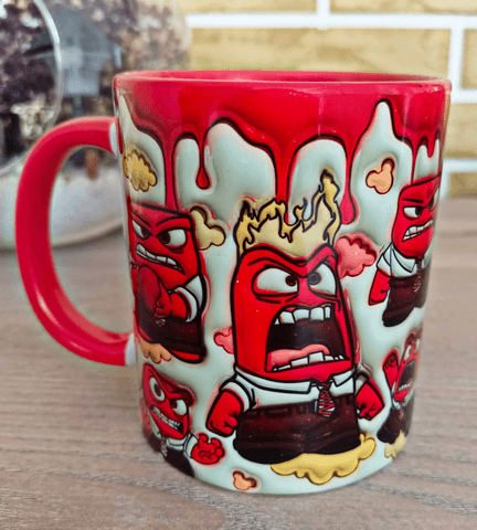 Ters Yüz Baskı içi ve Kulpu Renkli Kupa