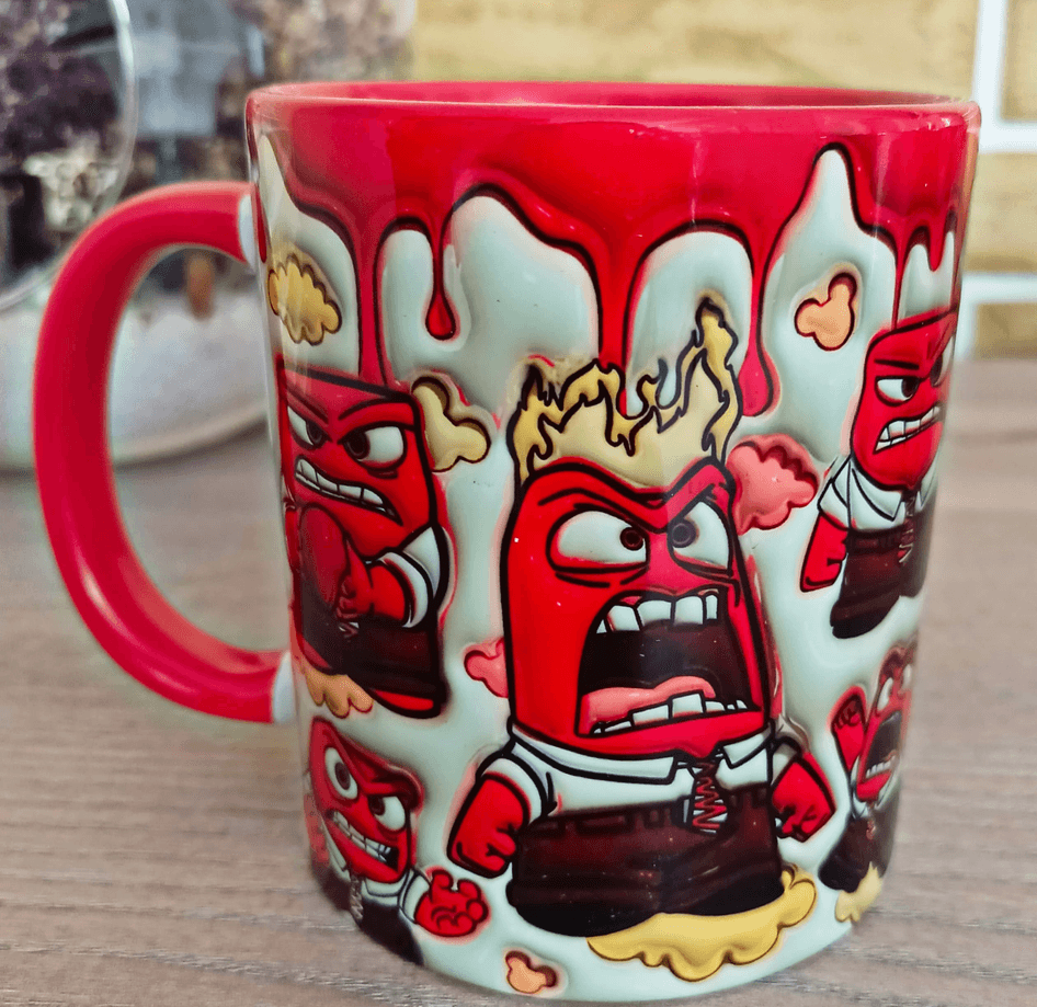 Ters Yüz Baskı içi ve Kulpu Renkli Kupa