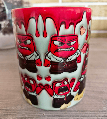 Ters Yüz Baskı içi ve Kulpu Renkli Kupa