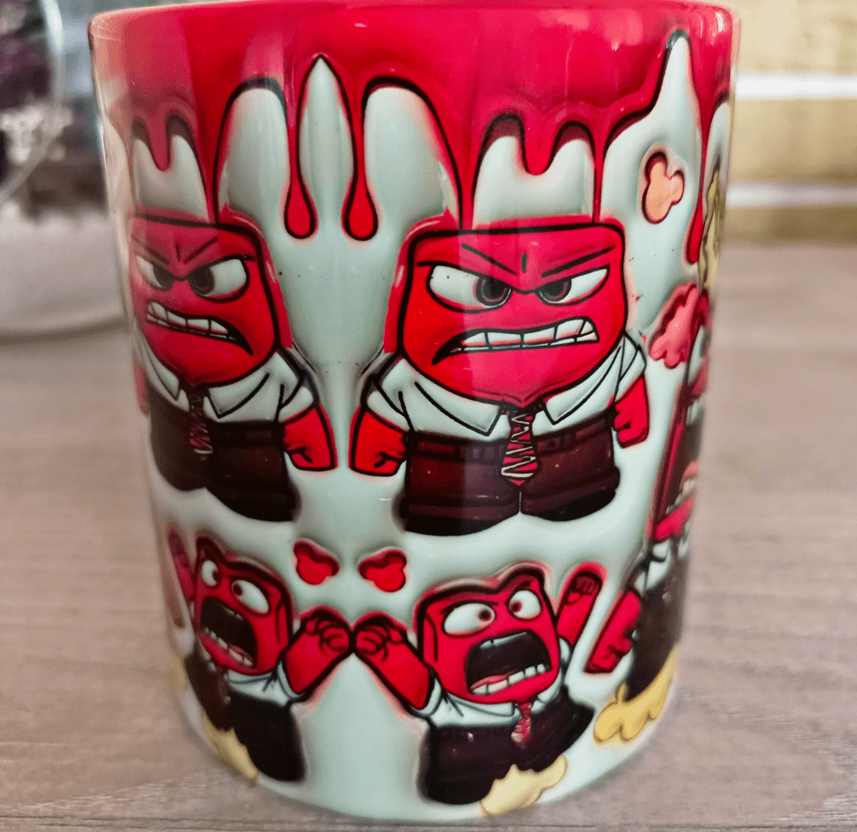 Ters Yüz Baskı içi ve Kulpu Renkli Kupa