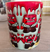 Ters Yüz Baskı içi ve Kulpu Renkli Kupa