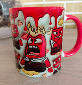 Ters Yüz Baskı içi ve Kulpu Renkli Kupa