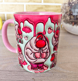 Ters Yüz Baskı içi ve Kulpu Renkli Kupa