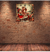 Noel christmas vintage baskı metal hediyelim dekoratif kaliteli duvar saati