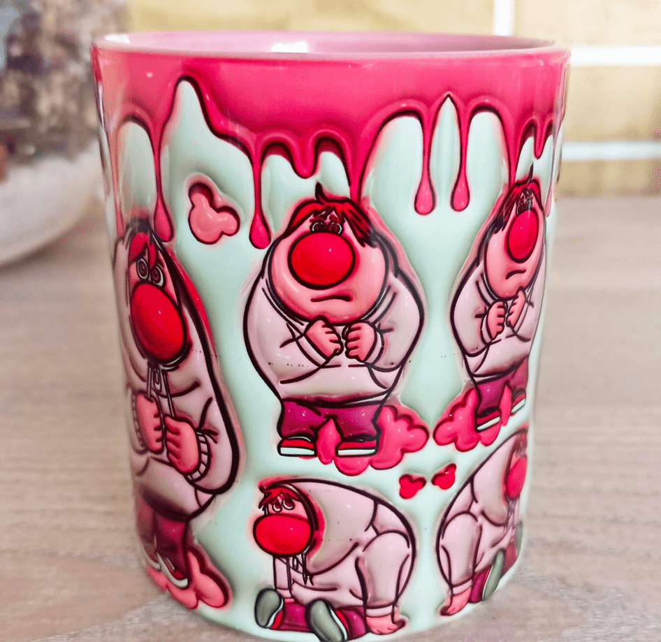 Ters Yüz Baskı içi ve Kulpu Renkli Kupa