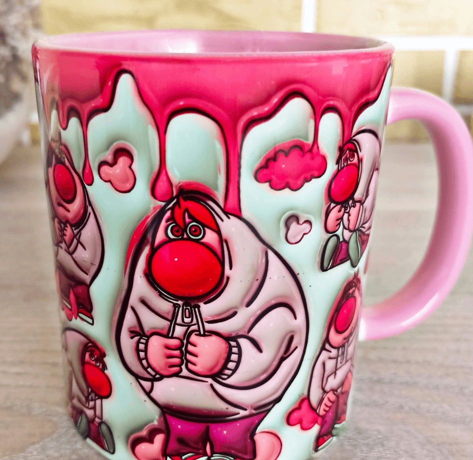 Ters Yüz Baskı içi ve Kulpu Renkli Kupa