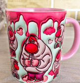 Ters Yüz Baskı içi ve Kulpu Renkli Kupa