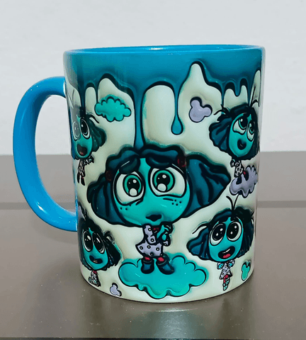 Ters Yüz Baskı içi ve Kulpu Renkli Kupa