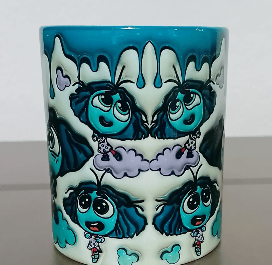 Ters Yüz Baskı içi ve Kulpu Renkli Kupa