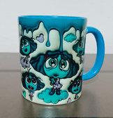 Ters Yüz Baskı içi ve Kulpu Renkli Kupa