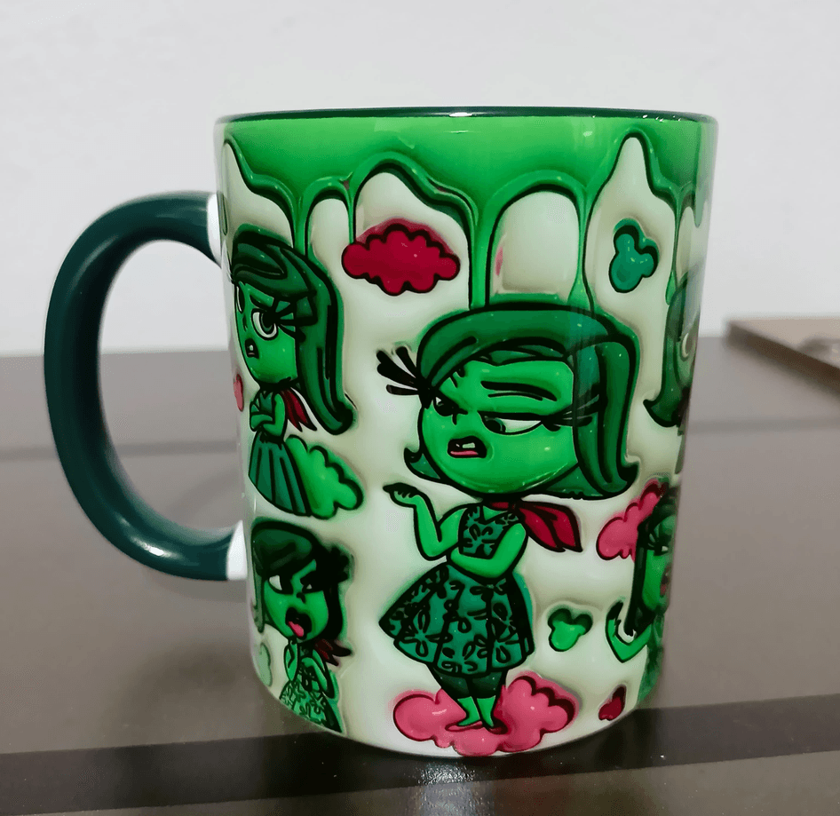 Ters Yüz Baskı içi ve Kulpu Renkli Kupa