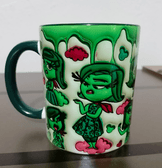 Ters Yüz Baskı içi ve Kulpu Renkli Kupa