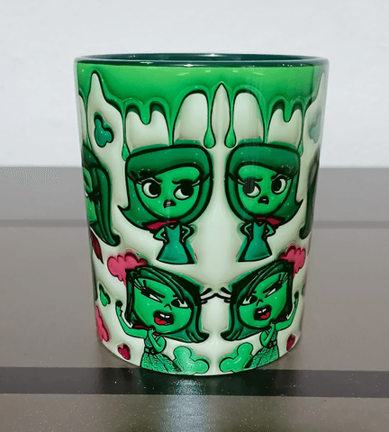 Ters Yüz Baskı içi ve Kulpu Renkli Kupa