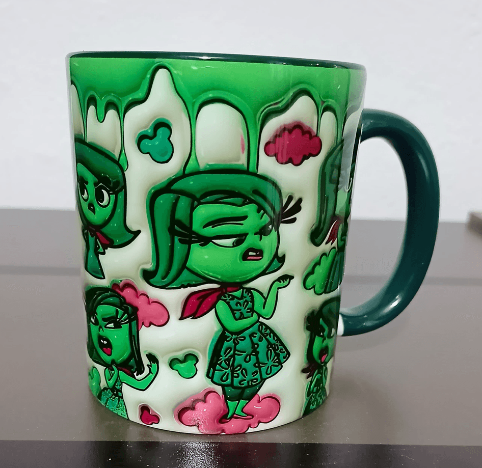 Ters Yüz Baskı içi ve Kulpu Renkli Kupa