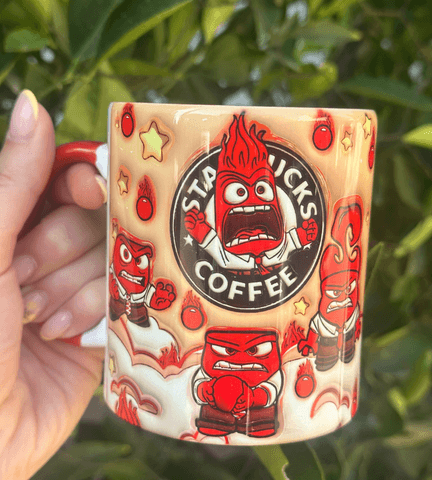 Ters Yüz Baskı içi ve Kulpu Renkli Kupa