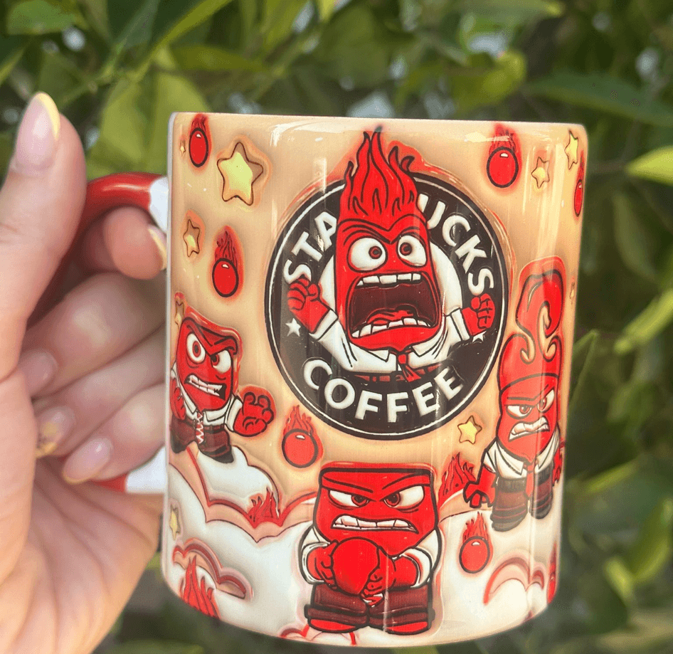 Ters Yüz Baskı içi ve Kulpu Renkli Kupa