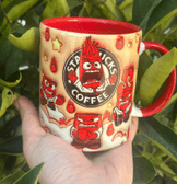 Ters Yüz Baskı içi ve Kulpu Renkli Kupa