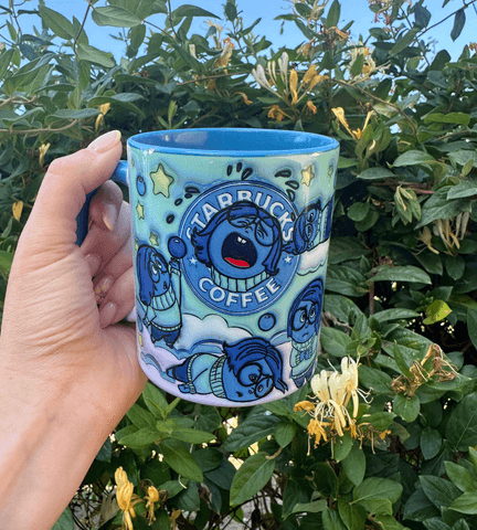 Ters Yüz Baskı içi ve Kulpu Renkli Kupa