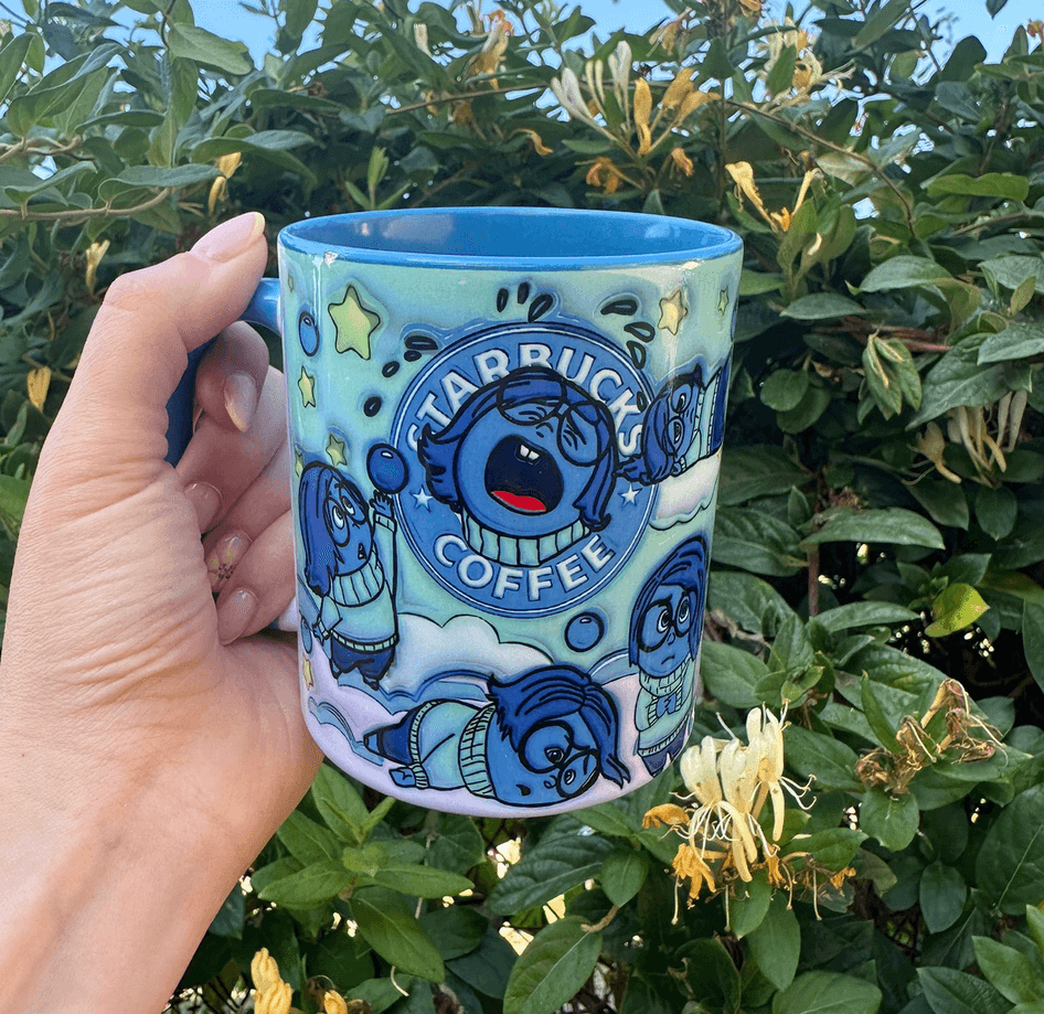 Ters Yüz Baskı içi ve Kulpu Renkli Kupa