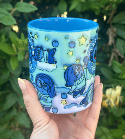 Ters Yüz Baskı içi ve Kulpu Renkli Kupa