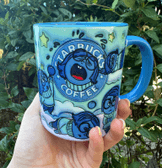 Ters Yüz Baskı içi ve Kulpu Renkli Kupa