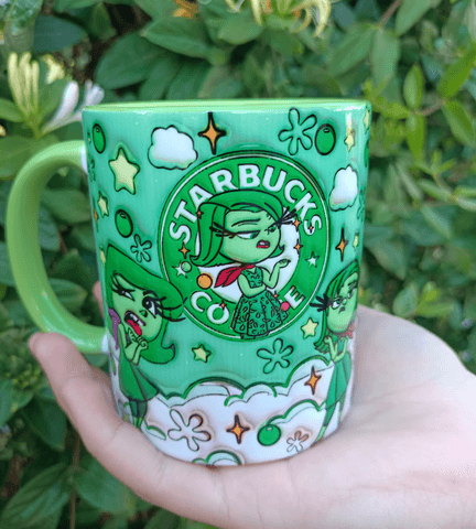 Ters Yüz Baskı içi ve Kulpu Renkli Kupa