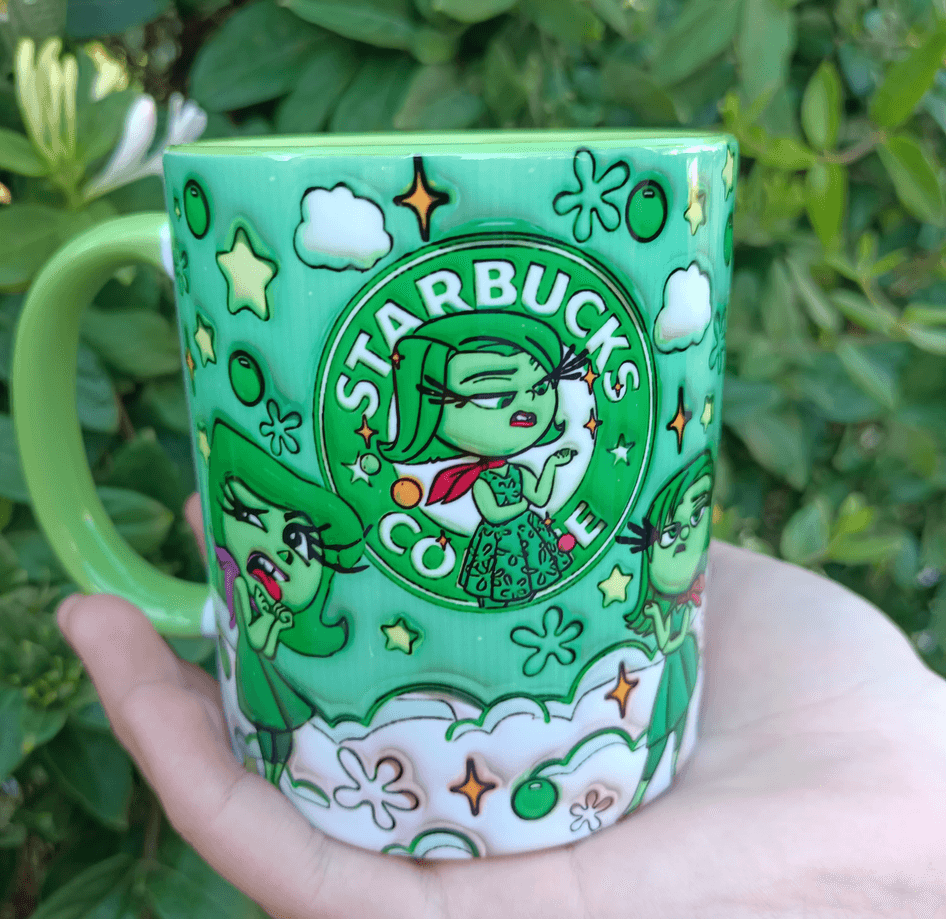 Ters Yüz Baskı içi ve Kulpu Renkli Kupa