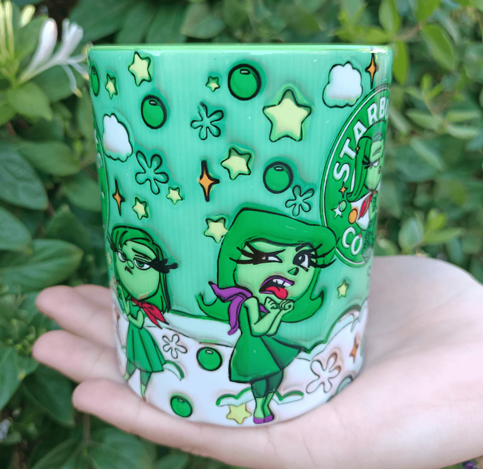 Ters Yüz Baskı içi ve Kulpu Renkli Kupa