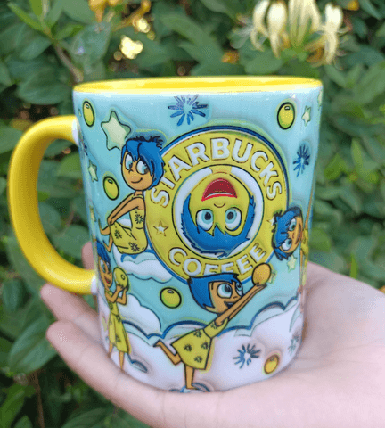 Ters Yüz Baskı içi ve Kulpu Renkli Kupa