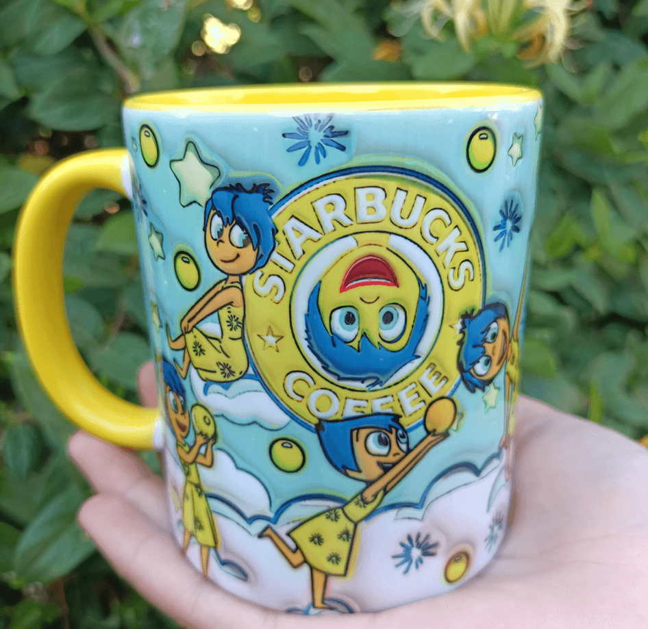 Ters Yüz Baskı içi ve Kulpu Renkli Kupa