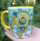 Ters Yüz Baskı içi ve Kulpu Renkli Kupa