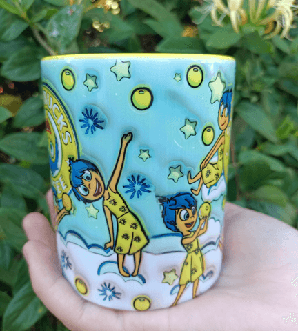 Ters Yüz Baskı içi ve Kulpu Renkli Kupa