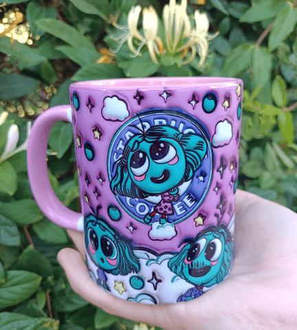 Ters Yüz Baskı içi ve Kulpu Renkli Kupa