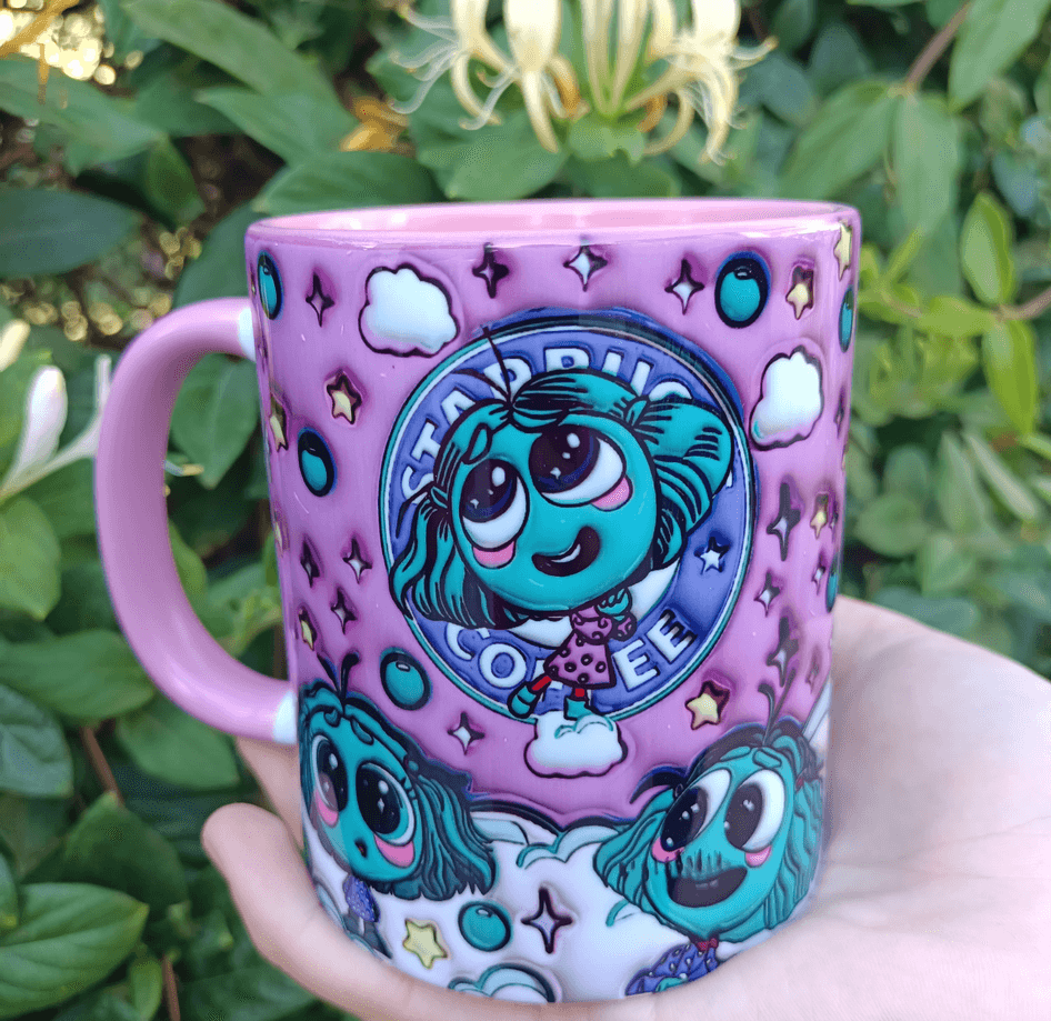 Ters Yüz Baskı içi ve Kulpu Renkli Kupa