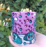 Ters Yüz Baskı içi ve Kulpu Renkli Kupa