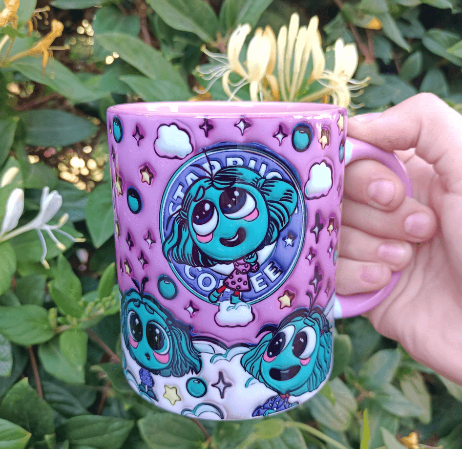 Ters Yüz Baskı içi ve Kulpu Renkli Kupa