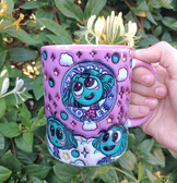 Ters Yüz Baskı içi ve Kulpu Renkli Kupa